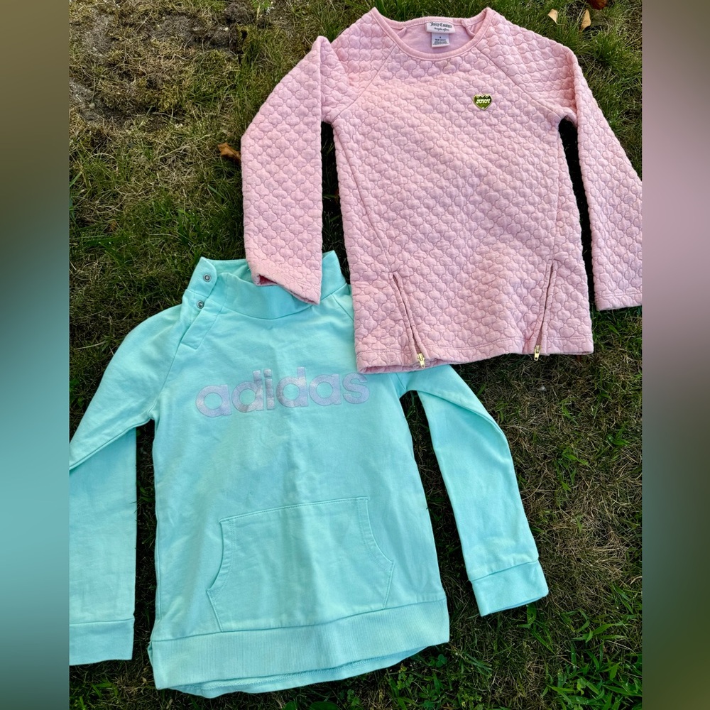 Adidas and Juicy Couture sweatshirts